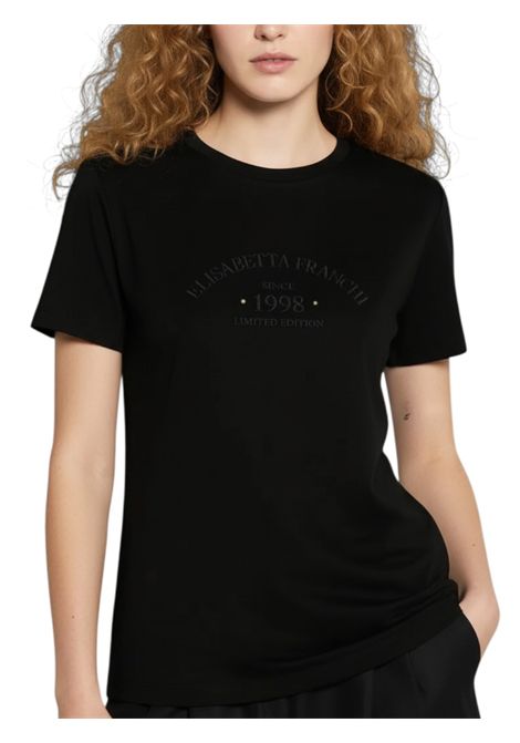 T-shirt with Embroidered Logo ELISABETTA FRANCHI | sweaters | MA01761E2110